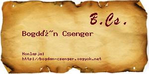 Bogdán Csenger névjegykártya
